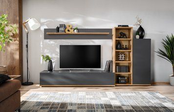 Стенка в гостиную ASM Silk III ANWT SK3, антрацит, Wotan фото - artos.in.ua
