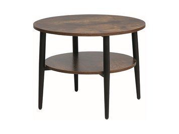 Журнальний столик ELLA B Signal 60&times;60&times;45, рустикальний коричневий / чорний, ламінована стільниця, з полицею фото - artos.in.ua