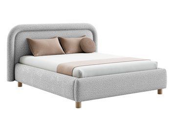 Ліжко м'яке BRW Silvo 160&times;200 &mdash; сірий, без матраца, з основою, дерев'яні ніжки, з коробом для зберігання фото - artos.in.ua