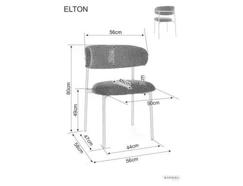 Стілець Elton II Signal 56&times;80, бежевий, тканина, горіх, метал фото - artos.in.ua