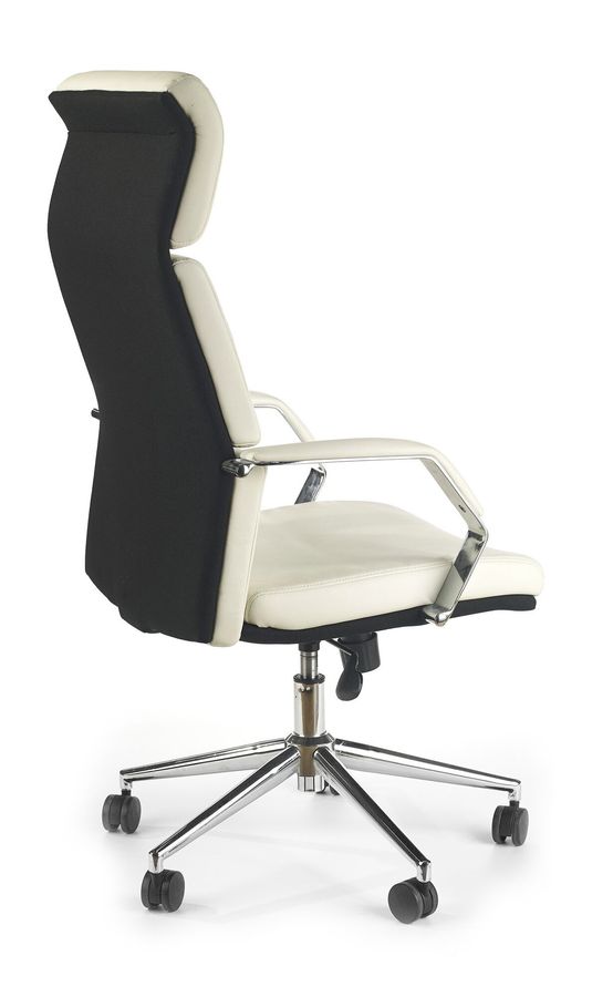 Крісло офісне Costa механізм Tilt, хромована сталь / екошкіра чорно-білий Halmar Польща
