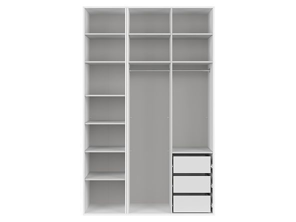 Шафа тридверна BRW Flex F57-SZAFA_ZESTAW_29-BI/DMON, дуб монастері, білий фото - artos.in.ua