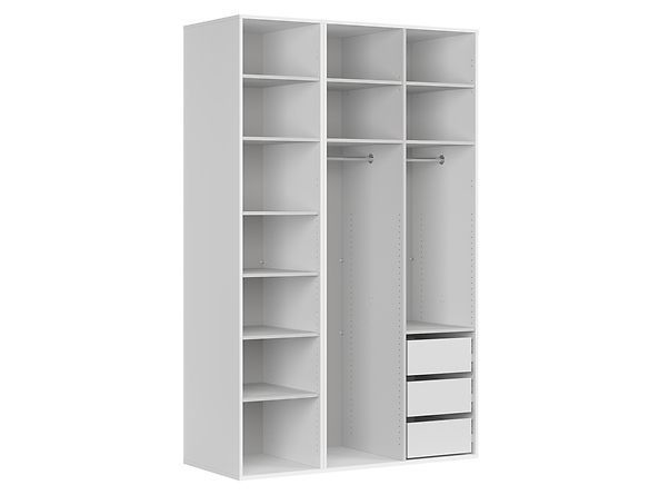 Шафа тридверна BRW Flex F57-SZAFA_ZESTAW_29-BI/DMON, дуб монастері, білий фото - artos.in.ua