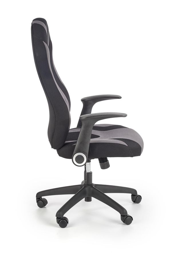 Крісло офісне Jofrey механізм Tilt, метал чорний / тканина сірий з чорним Halmar Польща