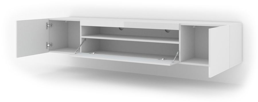 Тумба для под телевизор AURA 200 белая глянцевая BIM FURNITURE фото - artos.in.ua