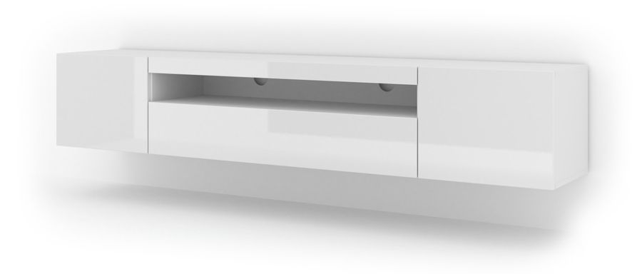 Тумба для под телевизор AURA 200 белая глянцевая BIM FURNITURE фото - artos.in.ua