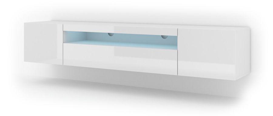 Тумба для под телевизор AURA 200 белая глянцевая BIM FURNITURE фото - artos.in.ua