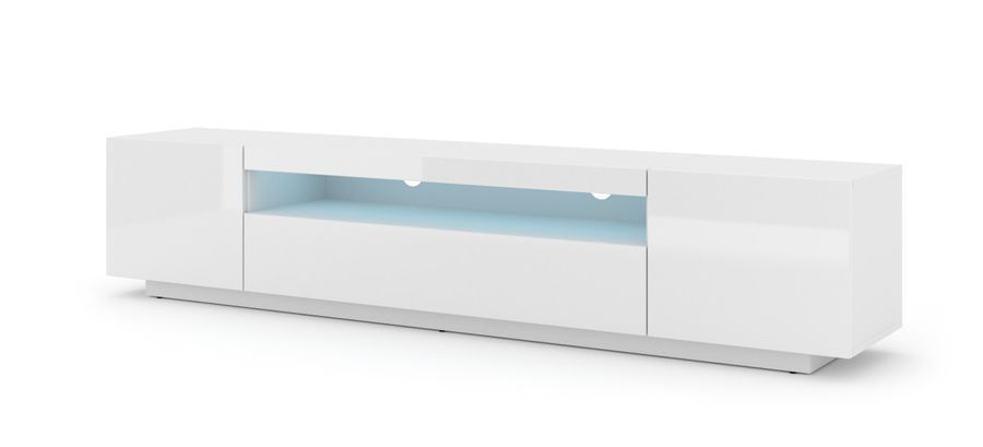 Тумба для под телевизор AURA 200 белая глянцевая BIM FURNITURE фото - artos.in.ua
