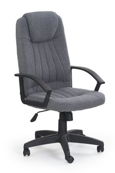 Кресло офисное Rino механизм Tilt, пластик черный/ткань серый Halmar Польша