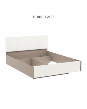Кровать двуспальная Фуриоза Світ Меблів 160&times;200 см, 164,2&times;210&times;101 см, мягкое изголовье Беллини 05, без каркаса и матраса &mdash; Глиняный серый / Белый шелк фото - artos.in.ua