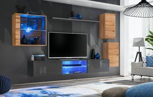 Комплект мебели в гостиную ASM Switch XXIII WTG SW 23 Дуб Вотан/Графит из Польши фото - artos.in.ua