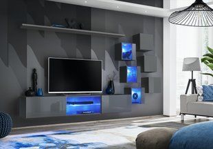 Комплект мебели в гостиную ASM Switch XXI 27 GG SW 21 Графит матовый/Графит глянцевый из Польши фото - artos.in.ua