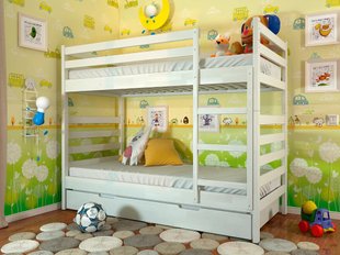 Двоярусне ліжко для дітей Ріо ARBOR DREV Білий фото - artos.in.ua