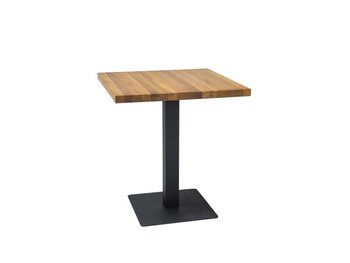 Деревянный столик для кухни Puro 80x80 SIGNAL Дуб на 4 персоны металлическая ножка стиль хай тек Польша