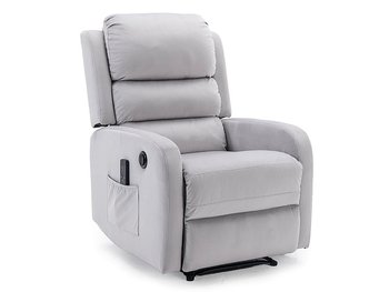 Масажне крісло з оксамитовою оббивкою PEGAZ M Signal - світло-сірий Bluvel 03 Польща