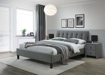 Кровать SAMARA 2 160 серый из дерева и ткани фото - artos.in.ua