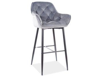 Барний стілець BRW CHERRY H-1 VELVET &mdash; сірий фото - artos.in.ua