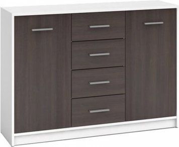Буфет BRW Nepo Plus S435-KOM2D4S-BI/WE, білий, венге фото - artos.in.ua