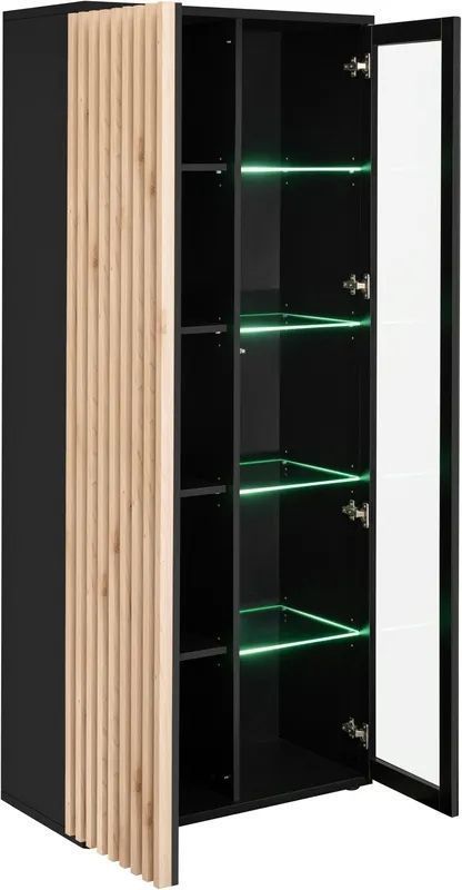 Витрина высокая ASM Cameron ZHJ CM WSW, 80 см, черный / Hickory Jackson, LED фото - artos.in.ua