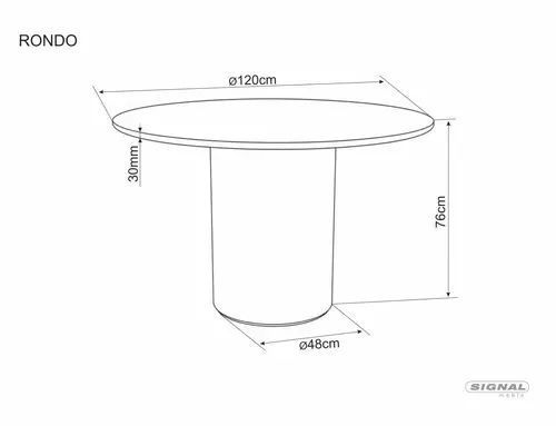 Обеденный стол Rondo Ceramic Signal &Oslash;120&times;76, белый глянец, МДФ + керамика, дуб, МДФ + натуральный шпон фото - artos.in.ua