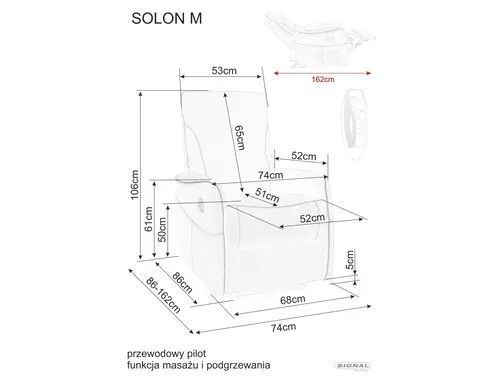 Кресло-реклайнер Solon M Signal, корица, велюр фото - artos.in.ua