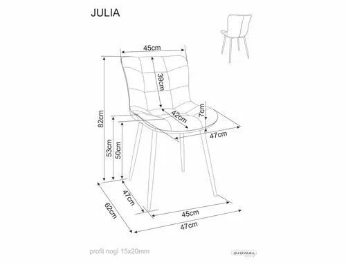 Стул Julia Brego Signal 47&times;82, серый, ткань Brego фото - artos.in.ua