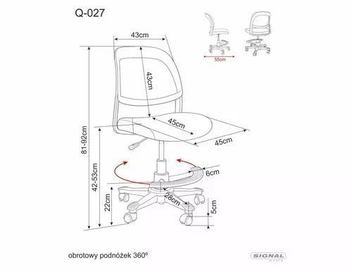 Компьютерное кресло Q-027 Signal 45&times;81, розовый, сетка + мембранная ткань фото - artos.in.ua