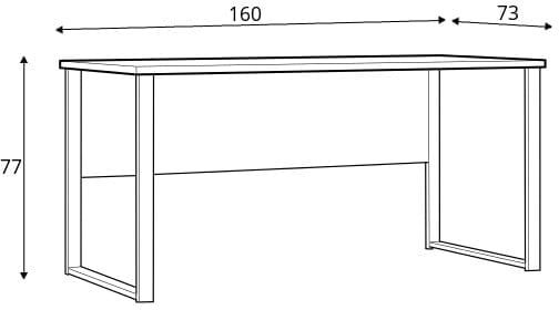Письмовий стіл BRW Office Lux Світло-сірий ширина 160 без ящиків
