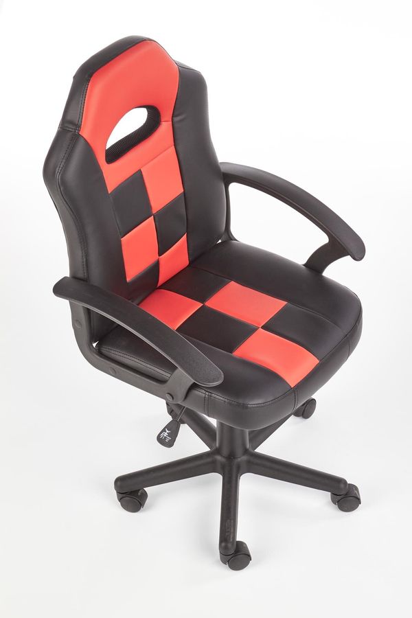 Кресло компьютерное Storm механизм Пиастра, пластик черный/экокожа черный с красным Halmar Польша