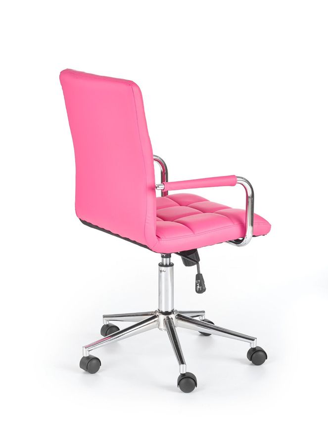 Кресло компьютерное Gonzo 2 механизм Tilt, хромированный металл/экокожа розовый Halmar Польша