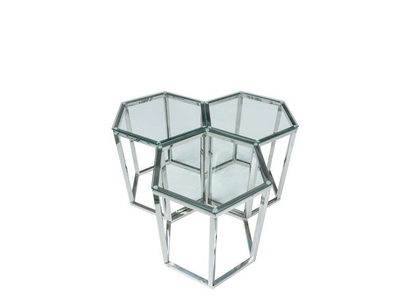 Стол в стиле хай тек SIGNAL CONTI 51х42 стеклянная столешница металлические ножки
