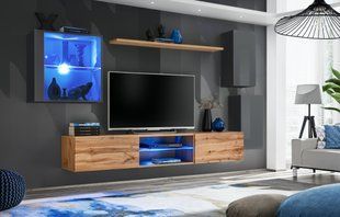 Комплект мебели в гостиную ASM Switch XXIII GWT SW 23 Графит/Дуб Вотан из Польши фото - artos.in.ua