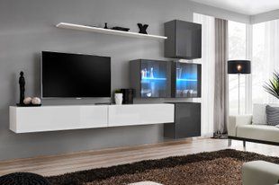 Комплект меблів у вітальню ASM Switch XX 27 WG SW 20 Білий матовий / Білий глянцевий / Графіт матовий / Графіт глянсовий фото - artos.in.ua
