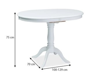 Дерев'яні столи фото Кухонний стіл із дерева SIGNAL DELLO 100x70 Білий з розкладною стільницею модерн Польща - artos.in.ua