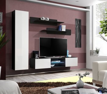 Комплект мебели в гостиную ASM FLY R 23 ZW FY R1 Черный матовый/Белый глянцевый из Польши