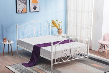 Кровать PANAMA 120 cm 120 см белый из металла фото - artos.in.ua