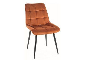Стілець Chic Signal 50&times;43&times;88, чорний / кориця, велюр Bluvel 4215 фото - artos.in.ua