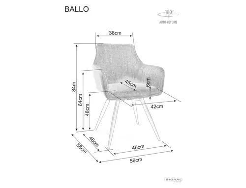 Стул Ballo Leo Signal 56&times;84, серый, ткань Leo фото - artos.in.ua