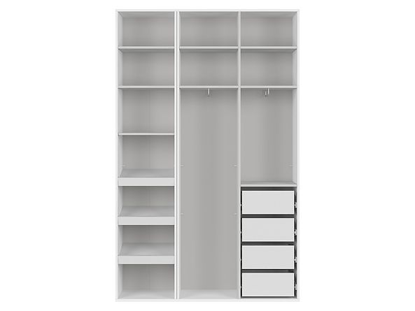 Шафа BRW Flex F57-SZAFA_ZESTAW_23-BI / BI / SZ, білий / дзеркало / білий, фото - artos.in.ua