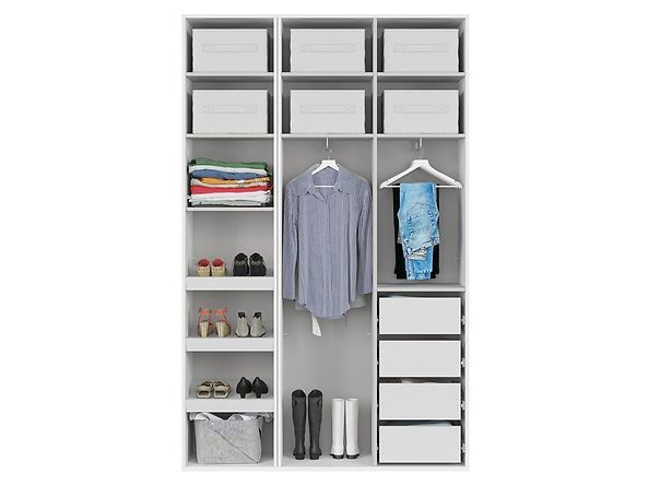 Шафа BRW Flex F57-SZAFA_ZESTAW_23-BI / BI / SZ, білий / дзеркало / білий, фото - artos.in.ua
