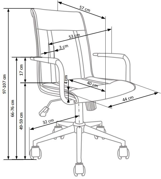 Кресло офисное Porto 2 механизм Tilt, хромированный металл/экокожа белый Halmar Польша