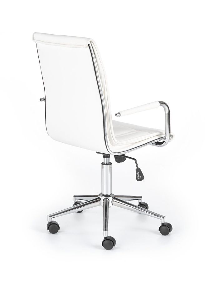 Крісло офісне Porto 2 механізм Tilt, хромований метал / екошкіра білий Halmar Польща