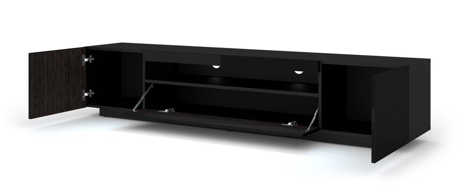 Тумба для під телевізор AURA 200 чорна глянсева BIM FURNITURE фото - artos.in.ua