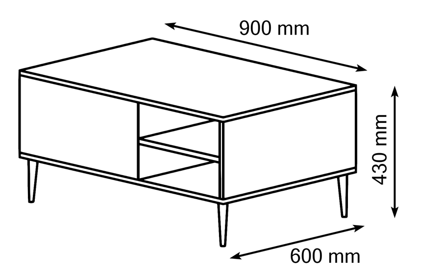 Журнальный столик PETRA черный BIM FURNITURE фото - artos.in.ua