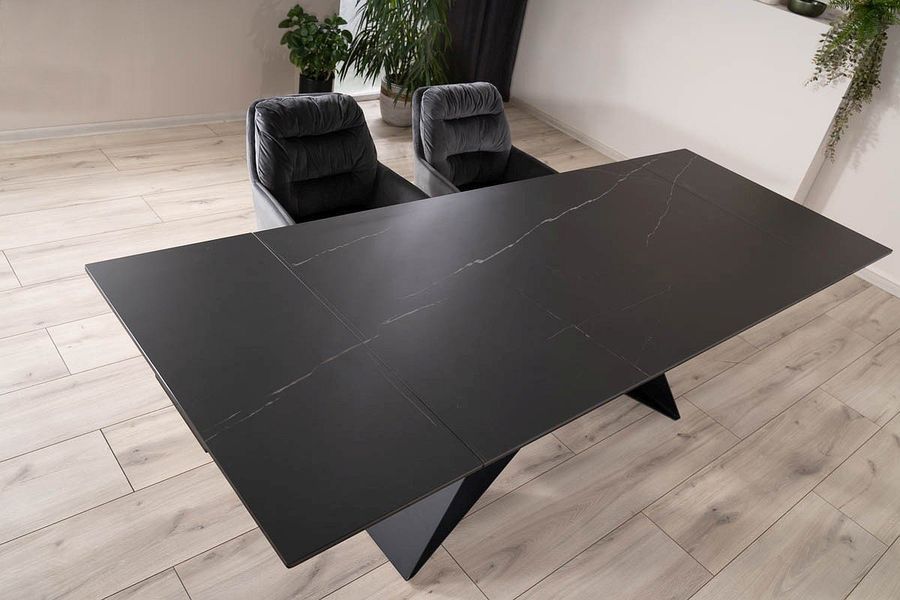 Стол обеденный раздвижной SALVADORE Ceramic 160/240x90 Signal - черный/черный матовый фото - artos.in.ua