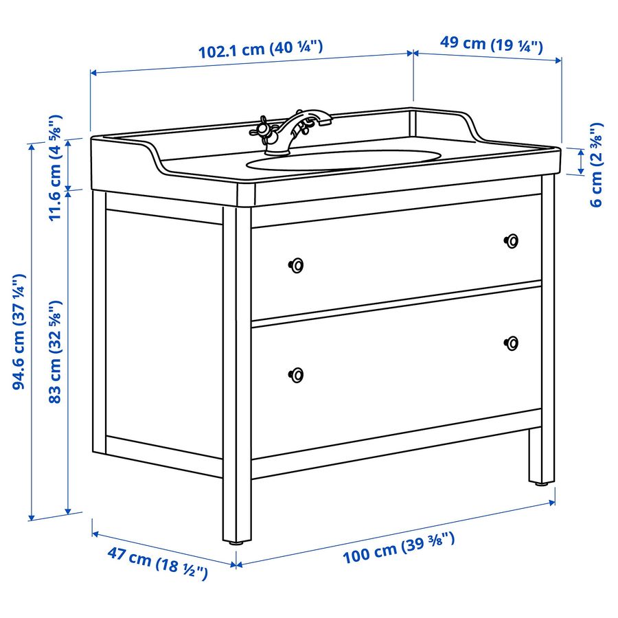 ІКЕА Тумба під умивальник з висувними ящиками HEMNES ХЕМНЕС / RUTSJÖN, 895.468.27 фото - artos.in.ua