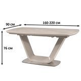 Розкладний обідній стіл ARMANI CERAMIC Signal 160&times;90&times;76, білий, керамічна стільниця під мармур фото - artos.in.ua