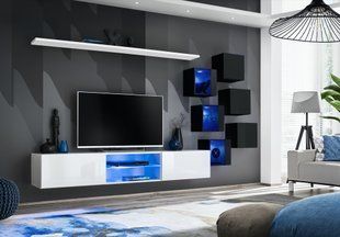 Комплект мебели в гостиную ASM Switch XXI 26 WS SW 21 Белый матовый/Черный глянцевый из Польши фото - artos.in.ua