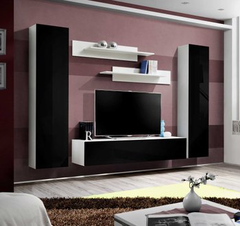 Комплект мебели в гостиную ASM FLY A 23 WS FY A1 Белый матовый/Черный глянцевый из Польши
