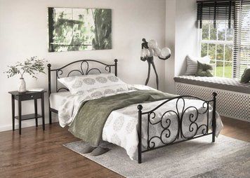 Кровать PANAMA 120 cm 120 см черный из металла фото - artos.in.ua